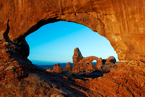 ARCH3 Master Turret Arch Through North Window  Arches National Park